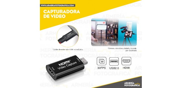CAPTURADORA HDMI A USB 2.0 FULL HD - Armería Fotográfica