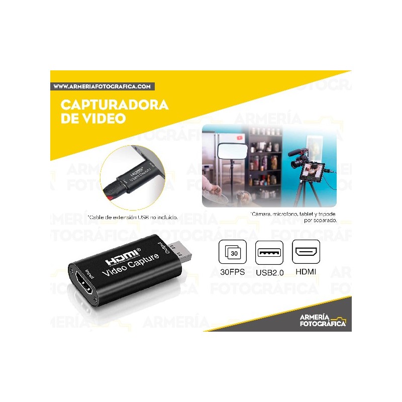 CAPTURADORA HDMI A USB 2.0 FULL HD - Armería Fotográfica
