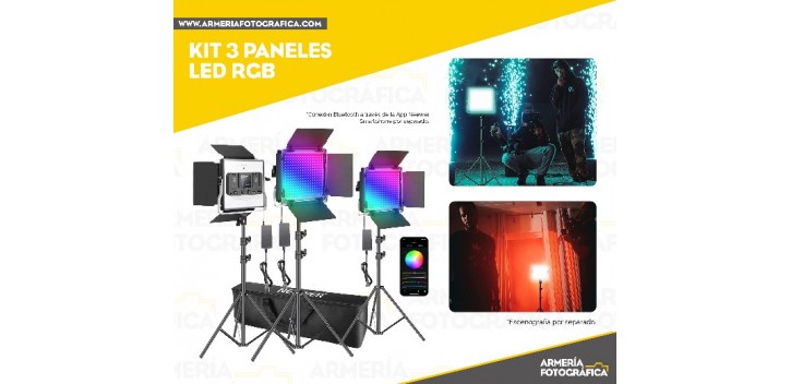 KIT 3 PANELES NEEWER 530 LED RGB