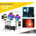 KIT 3 PANELES NEEWER 530 LED RGB